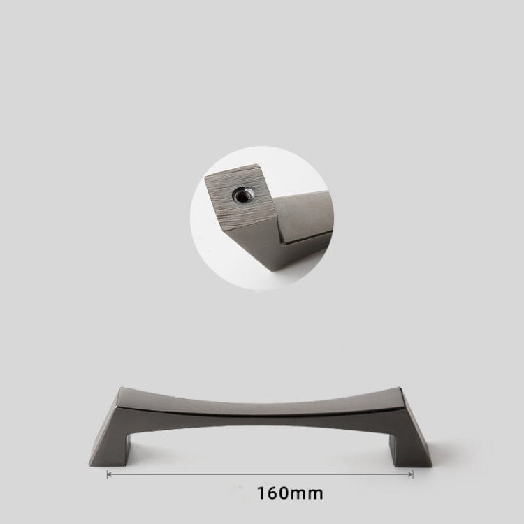 Uchwyt meblowy Peral – nowoczesny, elegancki uchwyt w kolorach: złoty szczotkowany, złoty, czarny, szary perłowy i nikiel szczotkowany, w rozmiarach 128–320 mm, idealny do mebli kuchennych, łazienkowych, szafek i szuflad.