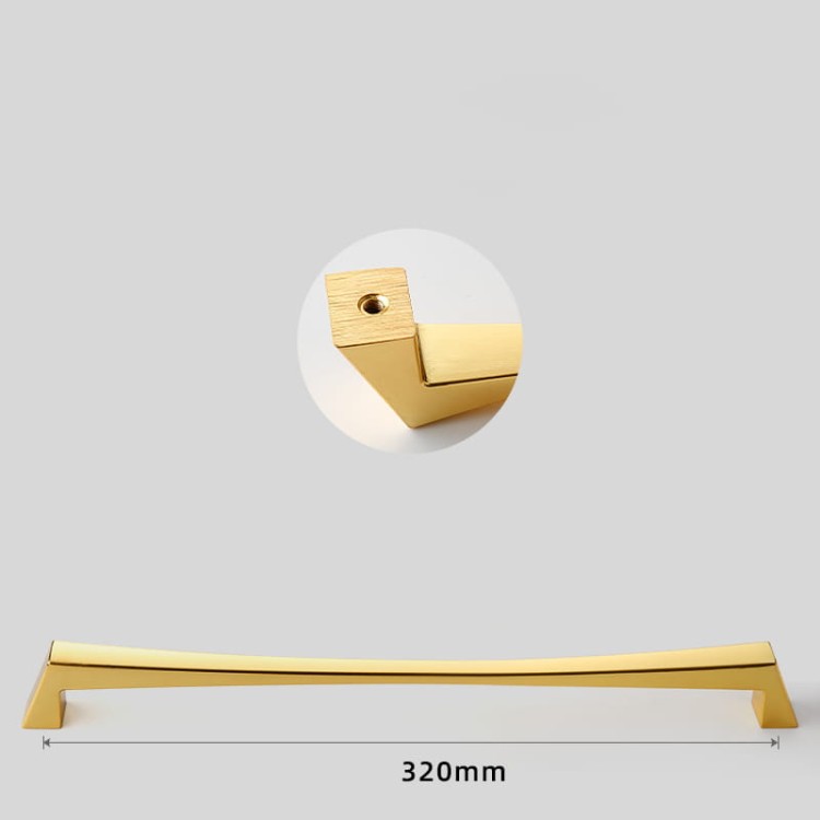 Uchwyt meblowy Peral – nowoczesny, elegancki uchwyt w kolorach: złoty szczotkowany, złoty, czarny, szary perłowy i nikiel szczotkowany, w rozmiarach 128–320 mm, idealny do mebli kuchennych, łazienkowych, szafek i szuflad.