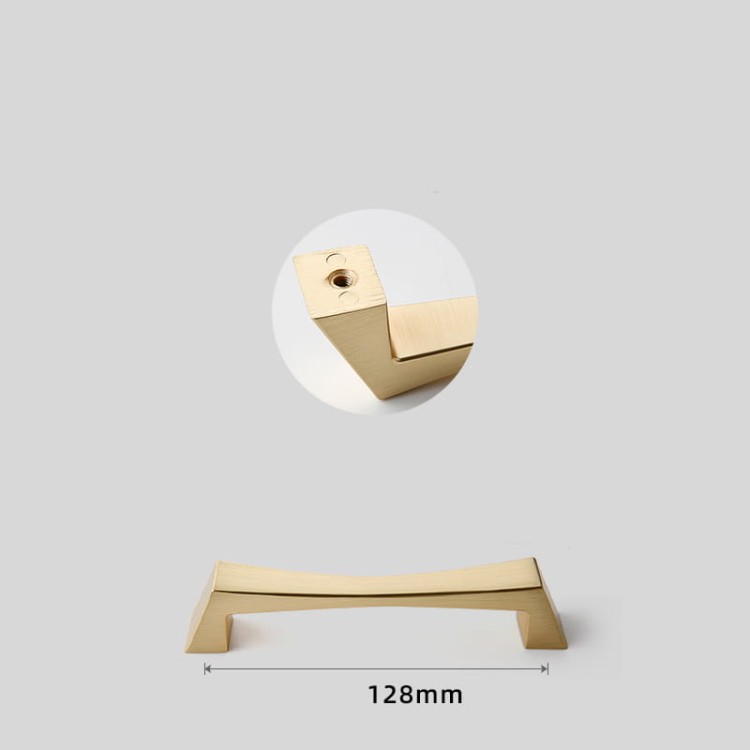 Möbelgriff Peral – moderner eleganter Griff in gebürstetem Gold, Gold, Schwarz, Perlgrau und gebürstetem Nickel. Größen 128–320 mm, ideal für Küchen- und Badmöbel, Schränke und Schubladen.