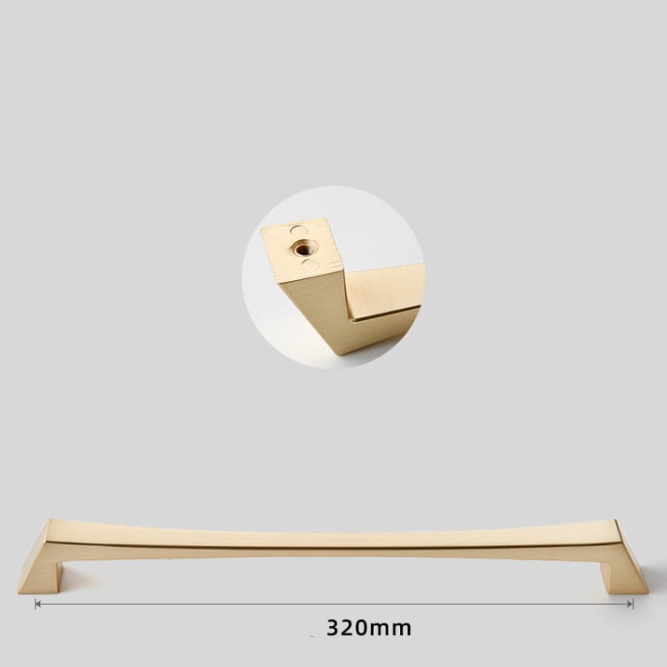 Uchwyt meblowy Peral – nowoczesny, elegancki uchwyt w kolorach: złoty szczotkowany, złoty, czarny, szary perłowy i nikiel szczotkowany, w rozmiarach 128–320 mm, idealny do mebli kuchennych, łazienkowych, szafek i szuflad.