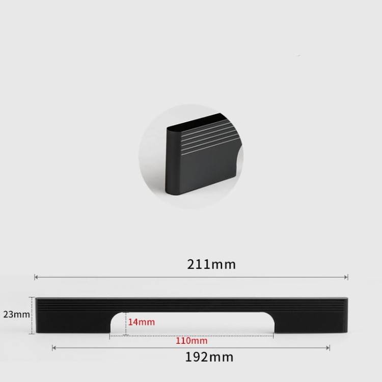 Uchwyt meblowy Vista – nowoczesny, minimalistyczny uchwyt w kolorach czarny, szampańskie złoto i szary popielaty, w rozmiarach 96–960 mm, do mebli kuchennych, łazienkowych, szafek, szuflad i komód – sklep euchwyty.pl.