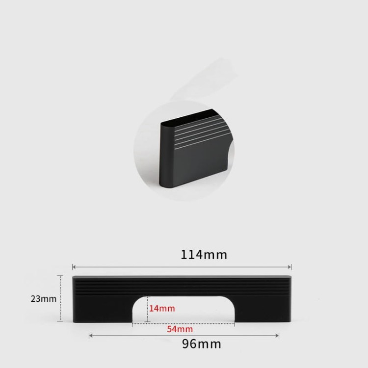 Möbelgriff Vista – moderner minimalistischer Griff in Schwarz, Champagnergold und Aschgrau. Größen 96–960 mm, für Küchen- und Badmöbel, Schränke, Schubladen und Kommoden – egriffe.at