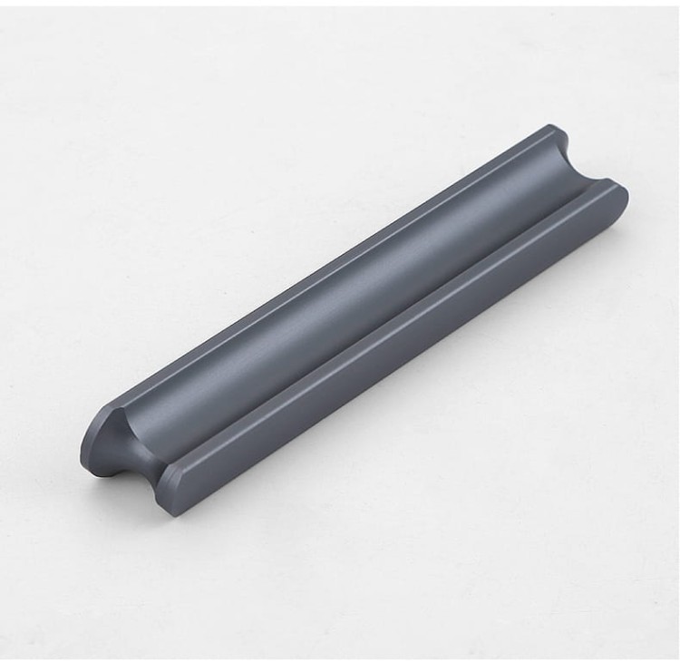 Uchwyt meblowy Tonta – nowoczesny uchwyt w kolorze czarnym lub szarym, rozmiary 96/128/160/320/576/960 mm, do kuchni, szaf, szuflad, komód, mebli łazienkowych i biurowych – sklep euchwyty.pl.