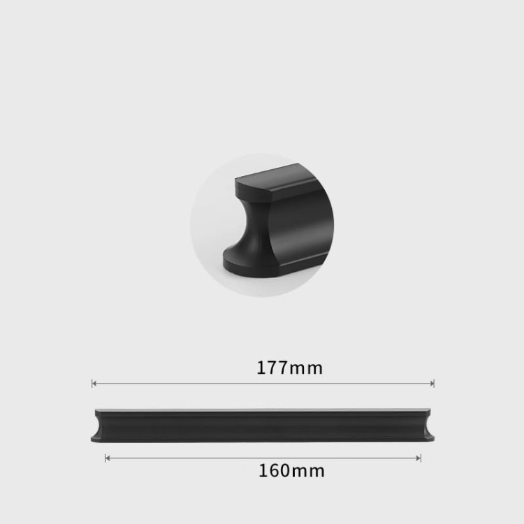 Möbelgriff Tonta – moderner Griff in Schwarz oder Grau, erhältlich in 96, 128, 160, 320, 576 und 960 mm. Für Küchen, Schränke, Schubladen, Kommoden, Bad- und Büromöbel – egriffe.at
