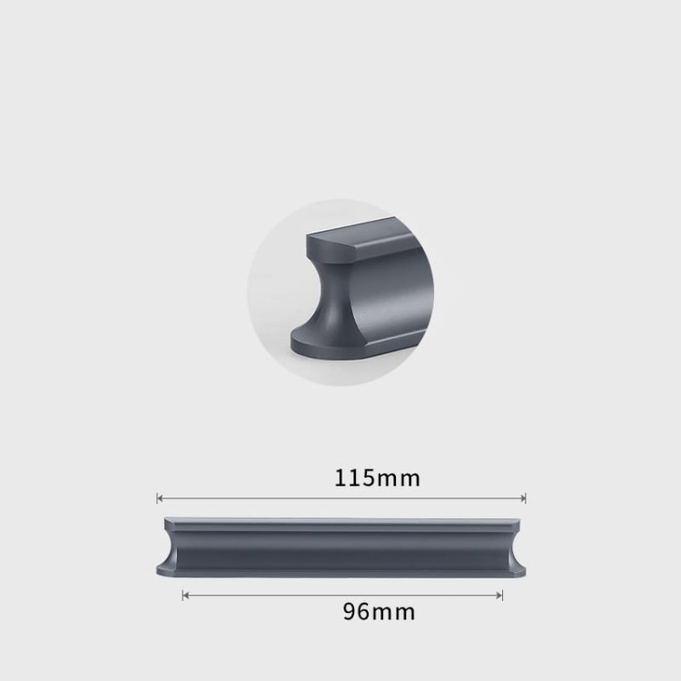 Möbelgriff Tonta – moderner Griff in Schwarz oder Grau, erhältlich in 96, 128, 160, 320, 576 und 960 mm. Für Küchen, Schränke, Schubladen, Kommoden, Bad- und Büromöbel – egriffe.at