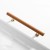 Brązowy uchwyt meblowy Finca ze złotym mocowaniem, rozstaw 96 mm w stylu loftowym ze skóry