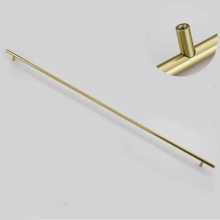 Sehr langer gebürsteter goldener Uno-Stangengriff in der Größe 850 mm