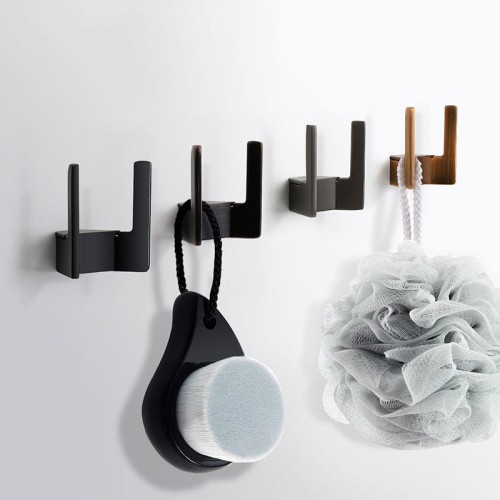 Wandhaken Martin – moderner doppelter Wandhaken für Bad und Flur, Aluminiumhaken in Schwarz, Mattbraun, gebürstetem Nickel, Perlgrau, gebürstetem Gold und ORB, erhältlich im Shop egriffe.at