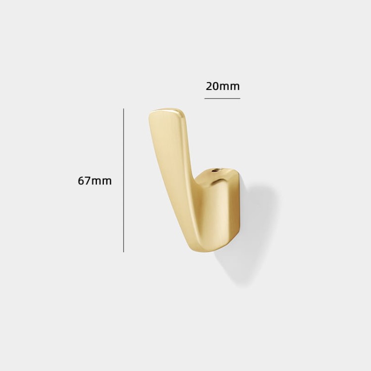 Wandhaken Alegre – moderne minimalistische Form aus robustem Material, einfache Montage. Ideal für Bad, Küche, Flur und Büro. Farben: Gold, Schwarz, gebürstetes Gold und Grau.