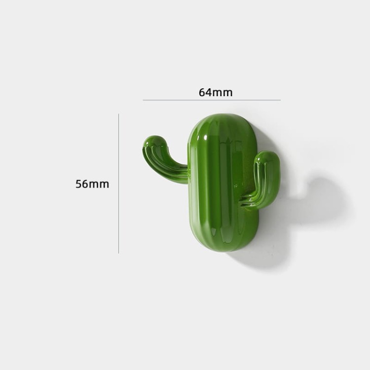 Zielony wieszak ścienny Cactus z naniesionymi wymiarami