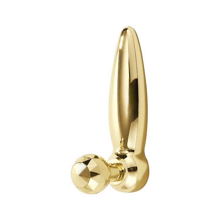 Wandhaken Andes mit eleganter, schlanker Form. Robust, leicht zu montieren, ideal für Zuhause, Hotels und Salons. Farben: Gold und Schwarzchrom – für Glamour-, klassische und moderne Interieurs.