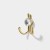 Złoty podwójny wieszak ścienny Rosa w stylu glamour z kryształem