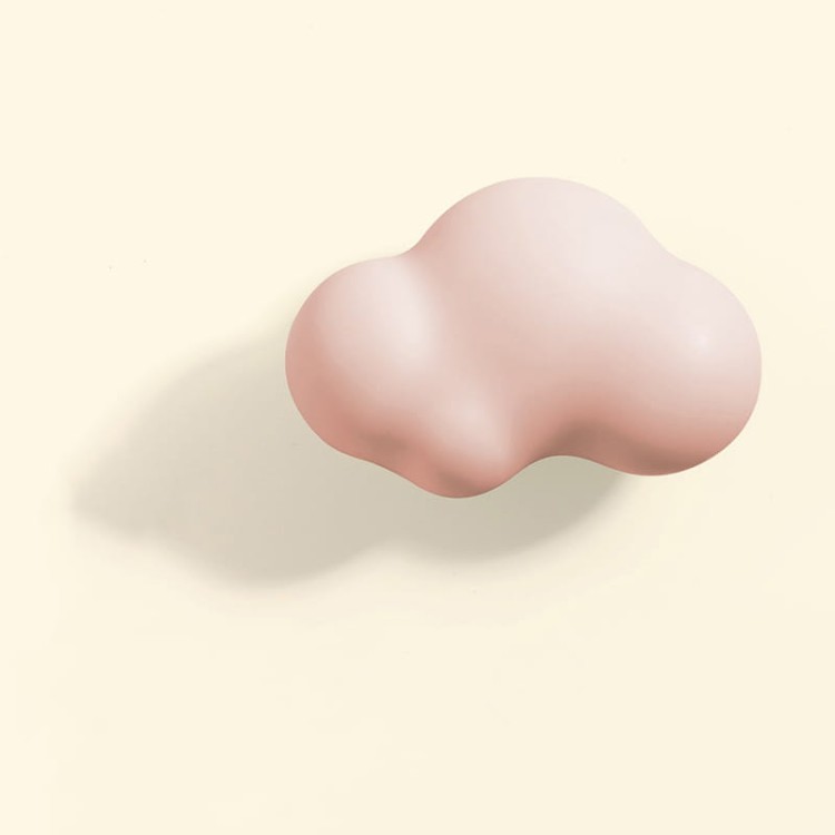 Uchwyt meblowy Cloud w kształcie pastelowej chmurki, idealny do pokoju dziecka, przedszkola lub żłobka. Kolory: różowy, zielony, niebieski, biały. Miękkie, bezpieczne krawędzie i dziecięcy, skandynawski styl.