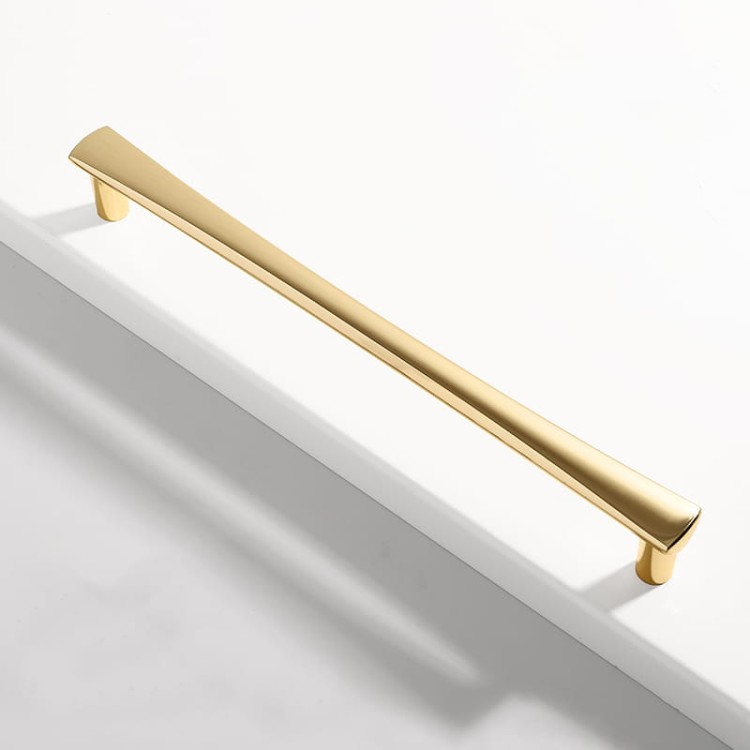 Elegancki podłużny uchwyt do mebli Tuse złoty, rozstaw 192 mm do szuflad i komód