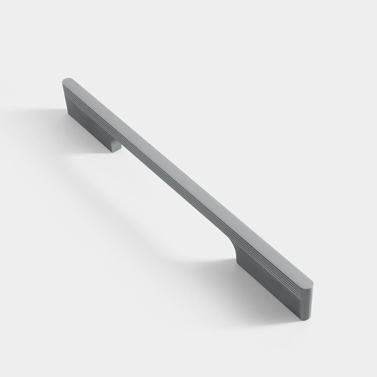 Möbelgriff Pomo – moderner länglicher Griff für Küchenmöbel, Schränke und Schubladen. Farben: Schwarz, Champagnergold und Grau. Größen: Knopf, 192, 320 und 800 mm.