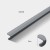 Długi szary aluminiowy uchwyt do mebli Morro z rysunkiem technicznym, rozstaw 320 mm